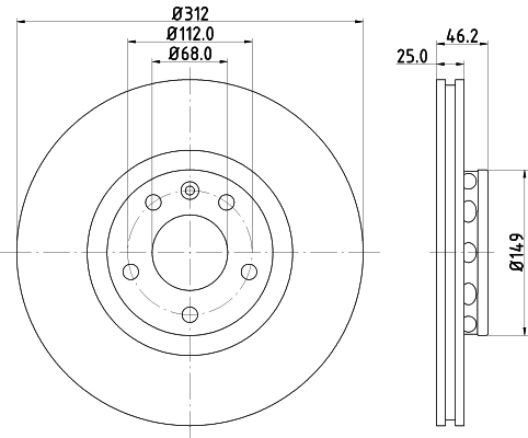 Discofreno - 8DD 355 127-571 HELLA