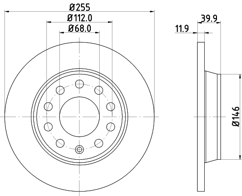 Brake Disc - 8DD 355 107-561 HELLA