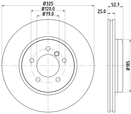 Brake Disc - 8DD 355 107-671 HELLA