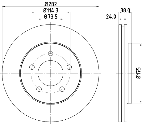 Brake Disc - 8DD 355 107-931 HELLA