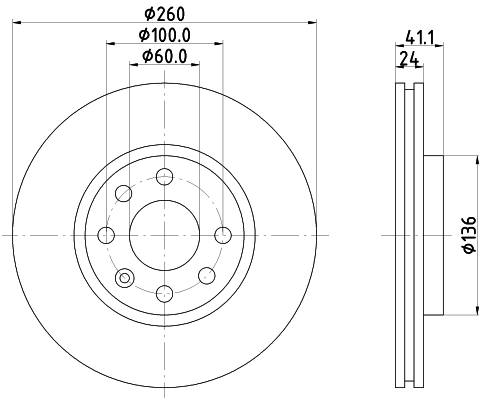 Brake Disc - 8DD 355 127-731 HELLA