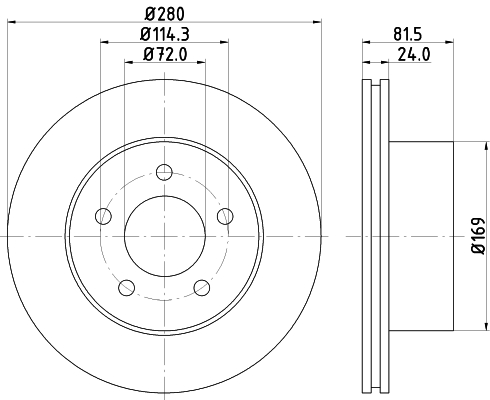 Brake Disc - 8DD 355 108-591 HELLA