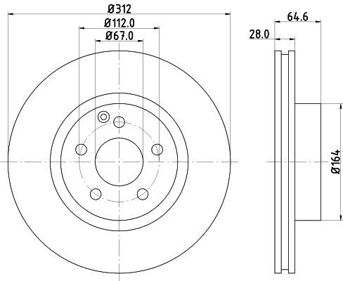 Brake Disc - 8DD 355 127-771 HELLA
