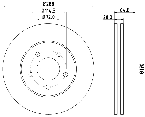 Brake Disc - 8DD 355 127-901 HELLA