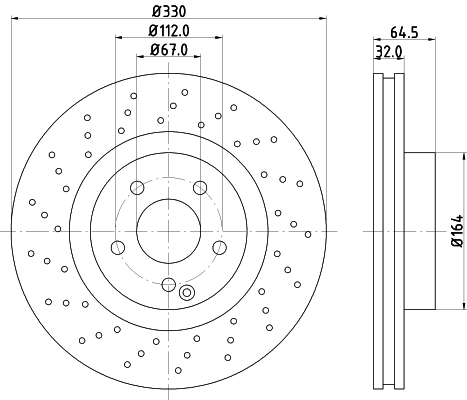 Brake Disc - 8DD 355 127-951 HELLA