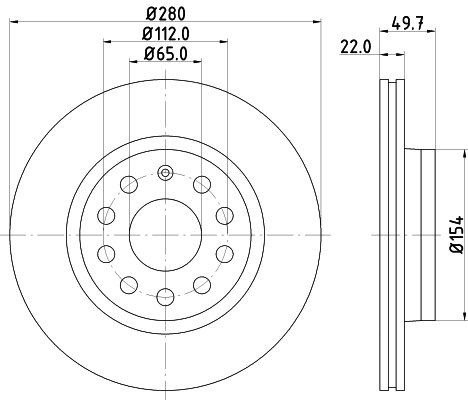 Brake Disc - 8DD 355 127-991 HELLA