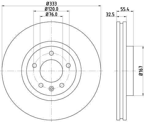 Brake Disc - 8DD 355 109-681 HELLA