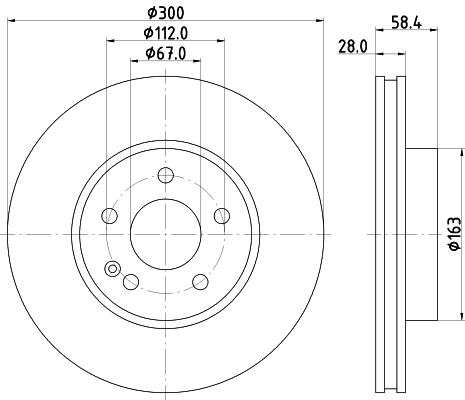 Brake Disc - 8DD 355 110-071 HELLA
