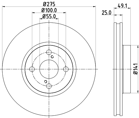 Brake Disc - 8DD 355 110-451 HELLA