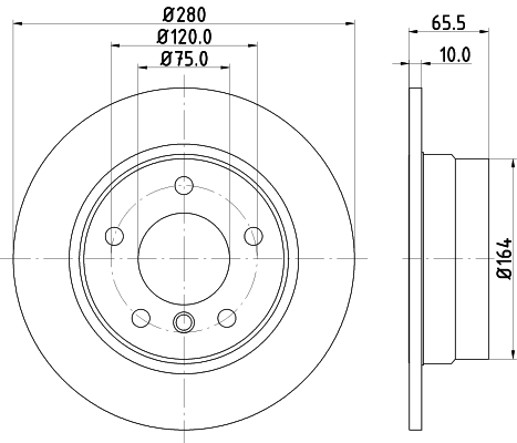 Brake Disc - 8DD 355 128-351 HELLA