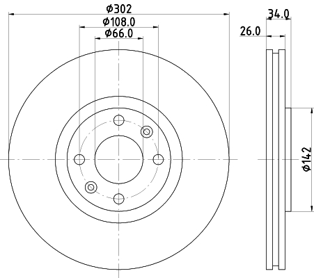 Brake Disc - 8DD 355 111-321 HELLA