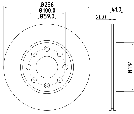 Brake Disc - 8DD 355 111-341 HELLA