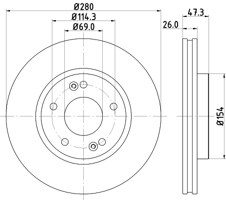 Brake Disc - 8DD 355 120-141 HELLA