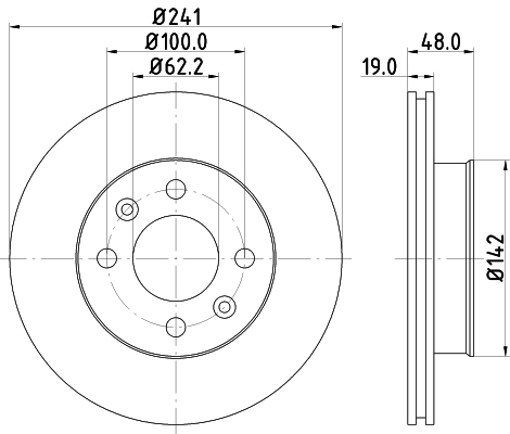 Brake Disc - 8DD 355 111-431 HELLA
