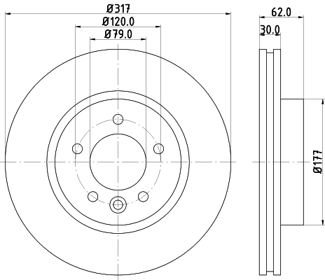 Brake Disc - 8DD 355 118-641 HELLA