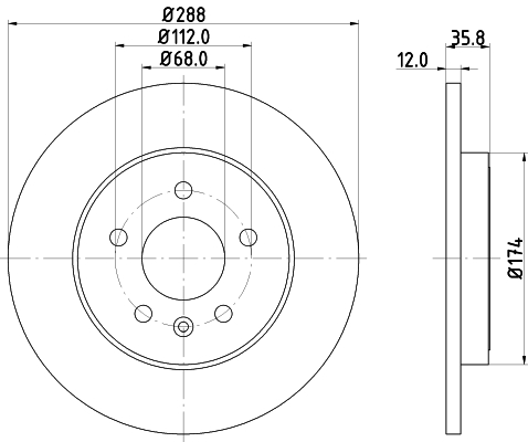 Brake Disc - 8DD 355 111-811 HELLA