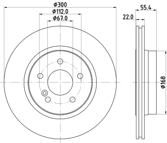 Brake Disc - 8DD 355 111-851 HELLA