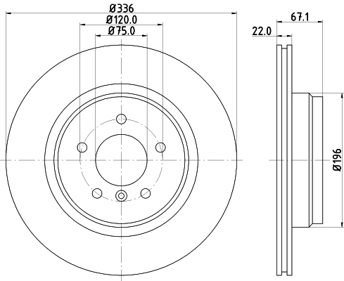 Brake Disc - 8DD 355 111-961 HELLA