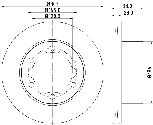 Brake Disc - 8DD 355 118-061 HELLA