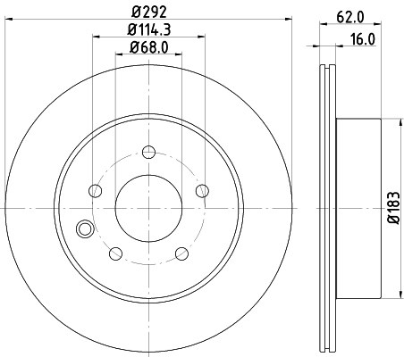 Brake Disc - 8DD 355 118-711 HELLA