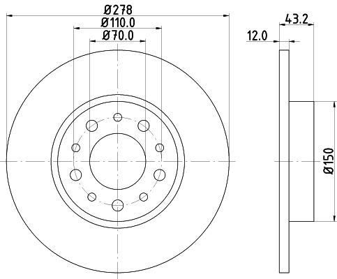 Brake Disc - 8DD 355 112-541 HELLA