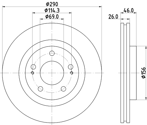 Brake Disc - 8DD 355 118-791 HELLA