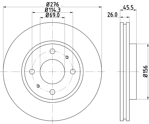 Brake Disc - 8DD 355 112-951 HELLA
