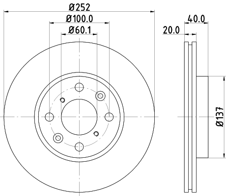 Brake Disc - 8DD 355 112-981 HELLA