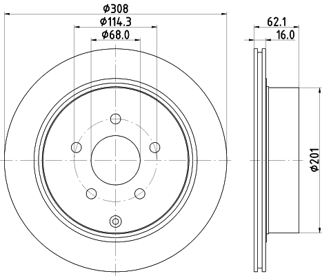 Brake Disc - 8DD 355 118-811 HELLA