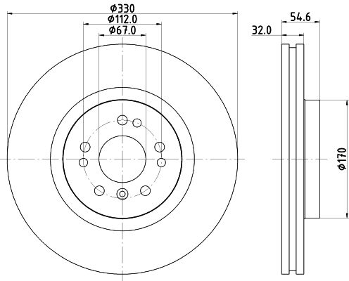 stabdžių diskas - 8DD 355 128-581 HELLA