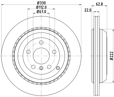 Brake Disc - 8DD 355 113-231 HELLA