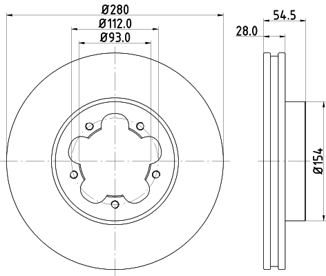 Brake Disc - 8DD 355 128-621 HELLA