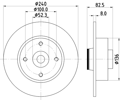 Brake Disc - 8DD 355 123-241 HELLA