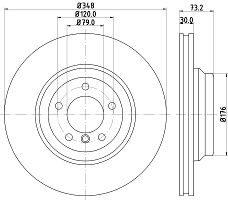 Brake Disc - 8DD 355 128-671 HELLA