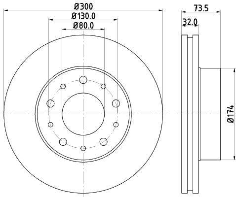 Brake Disc - 8DD 355 125-261 HELLA