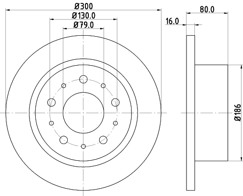Brake Disc - 8DD 355 113-731 HELLA