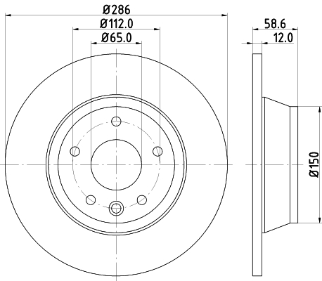 Brake Disc - 8DD 355 113-841 HELLA