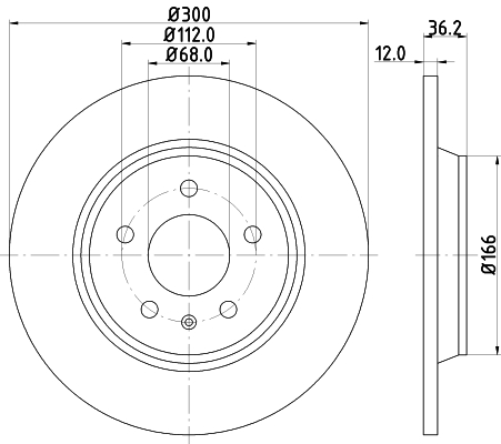 Brake Disc - 8DD 355 113-931 HELLA