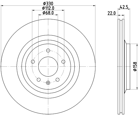 Brake Disc - 8DD 355 117-721 HELLA
