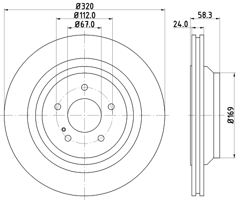 Brake Disc - 8DD 355 128-751 HELLA