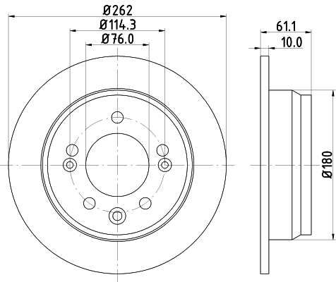 Brake Disc - 8DD 355 118-861 HELLA