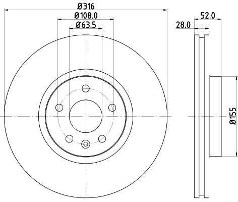 Brake Disc - 8DD 355 129-511 HELLA