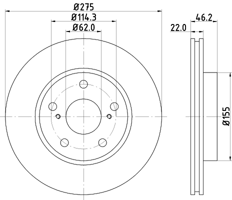 Brake Disc - 8DD 355 118-961 HELLA