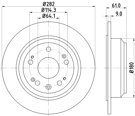 Brake Disc - 8DD 355 119-041 HELLA