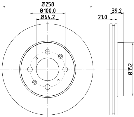 Brake Disc - 8DD 355 114-451 HELLA
