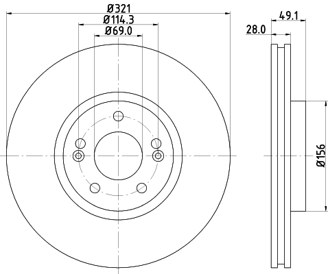 Brake Disc - 8DD 355 118-161 HELLA