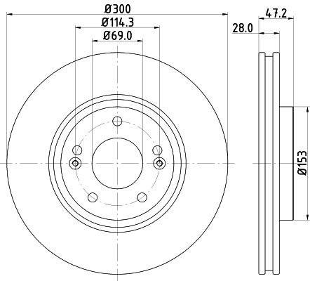 stabdžių diskas - 8DD 355 128-831 HELLA