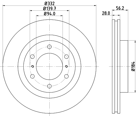 Brake Disc - 8DD 355 119-081 HELLA