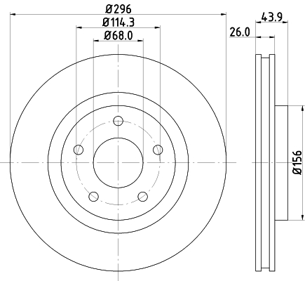 Brake Disc - 8DD 355 114-601 HELLA