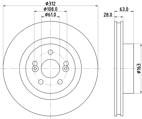 Brake Disc - 8DD 355 128-861 HELLA